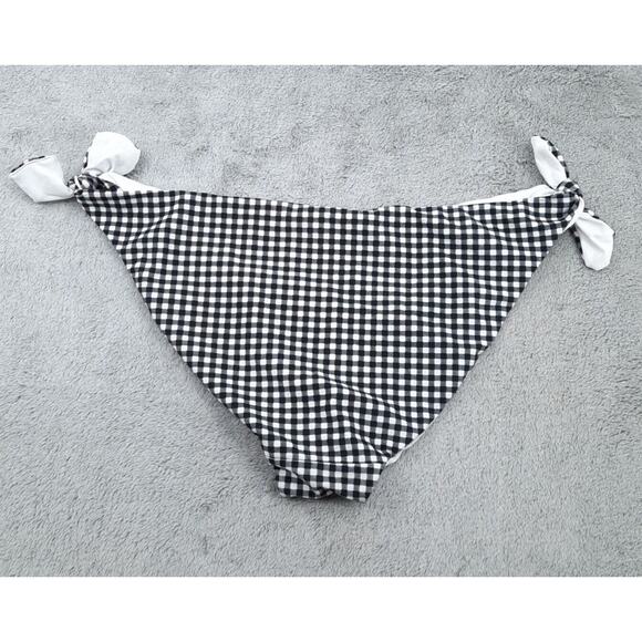 NEW BONGO Swimwear Bikini Womens XL Black White Gingham Tie Retro Cheeky Padded - Picture 8 of 13